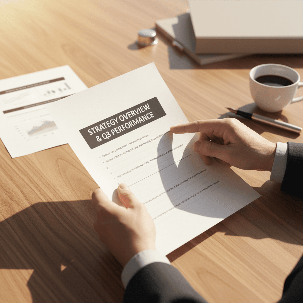 Professional reviewing investigation documents